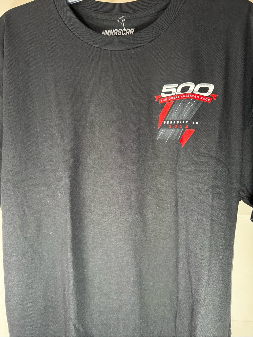 NASCAR 500 Logo Black Men's Tee - Black with Red Accent